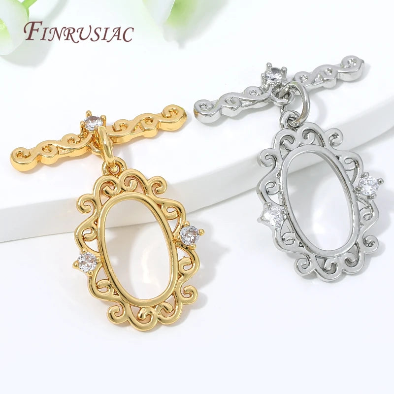 18K Gold Plated OT Toggle Clasp with Zircon – DIY Jewelry Making Toggle Clasp Finding P3