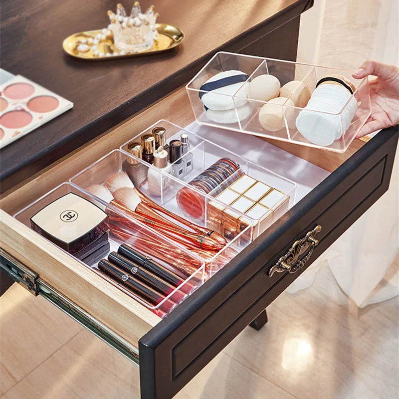 Clear Acrylic Makeup Organizer – Layered Desktop Storage Box Makeup Storage Organizer P3