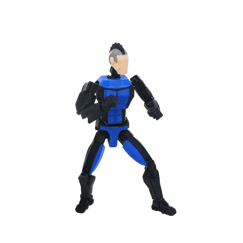 3D Printed Invincible Mark Jointed Figure – Light Blue Stripe Collectible Action Figure P3