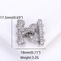 18K Gold Plated 3-Strand Clasp Zircon | Pearl Necklace Finding Jewelry Clasp Connector P3 Rhodium Plated 1 Piece