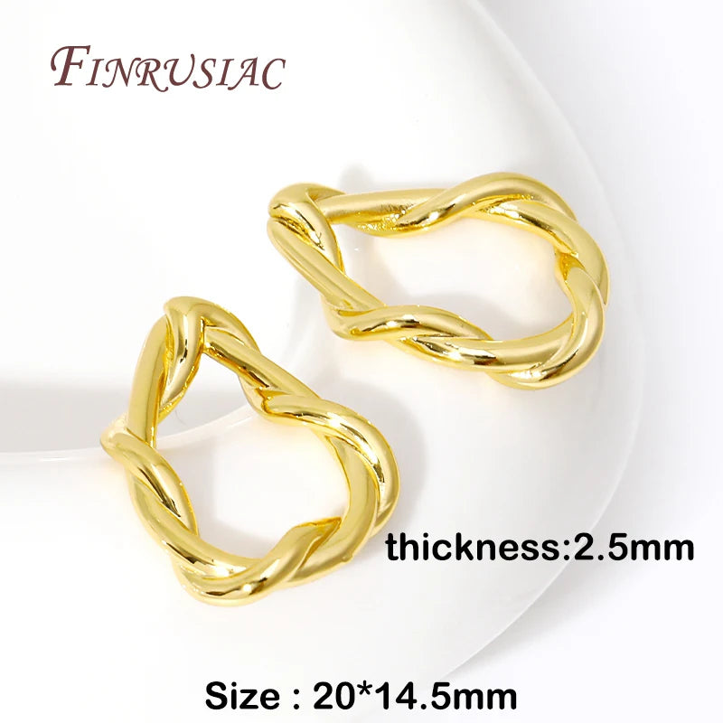 18K Gold Twisted Ring Connectors – DIY Jewelry Findings Jewelry Findings P3 18K Gold Plated 2 Pieces