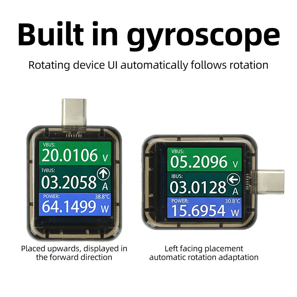 Gaqqee USB Type-C Power Meter – Voltmeter Ammeter DC 4.5–48V USB Power Meter P3