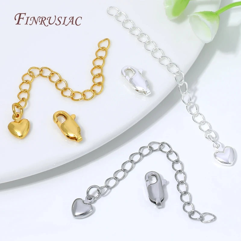 18K Gold Plated Extension Chain – Heart Charm & Lobster Clasp Jewelry Extension Chain P3