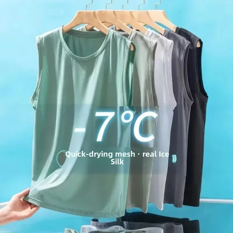 Men's Ice Silk Mesh Tank Top – Quick-Dry Sleeveless Sports Vest Men's Sports Vest P3