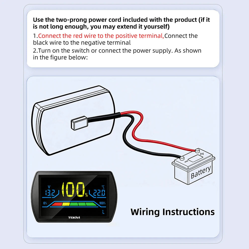 Gaqqee DC 7-100V LCD Voltage Meter & Battery Level Indicator Digital Voltage Meter P3