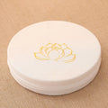 Lotus Embroidered Round Yoga Meditation Cushion – Linen Cotton Meditation Floor Cushion P3 White