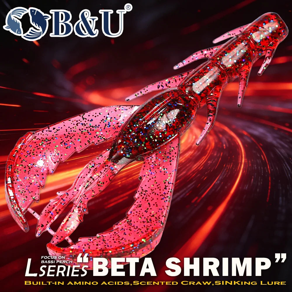 B&U Craw Shrimp Soft Plastic Fishing Lures – Bass Pike 4pk Soft Plastic Lure P3
