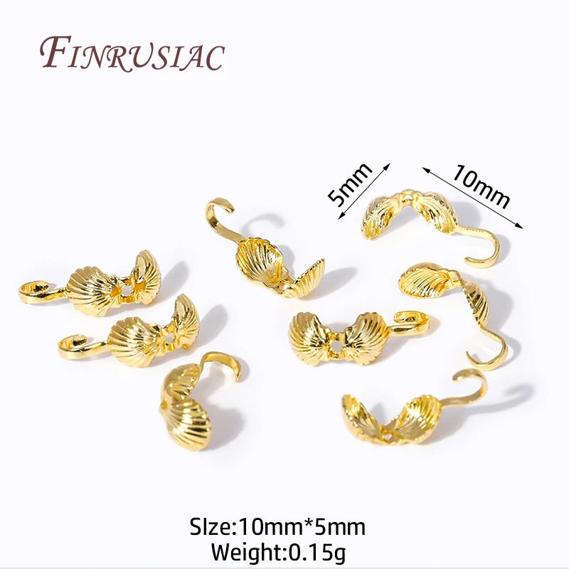 18K Gold Plated Star Double-Cup Bead Tips | DIY Jewelry Findings Jewelry Findings P3 18K Real Gold Plated 30 Pieces