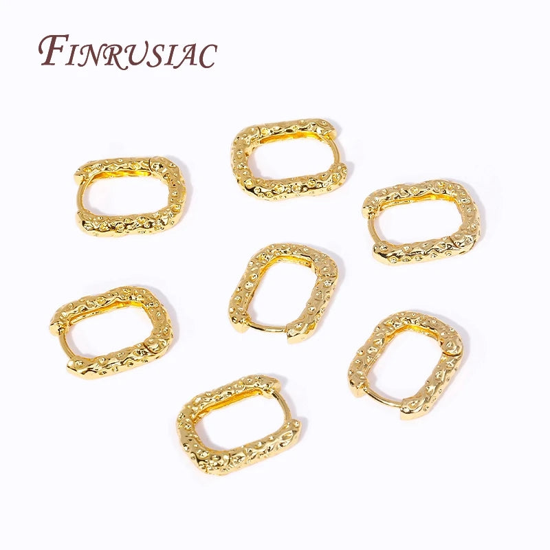 18K Gold Plated Heart Hoop Earrings – Brass & Zircon Women's Hoop Earrings P3