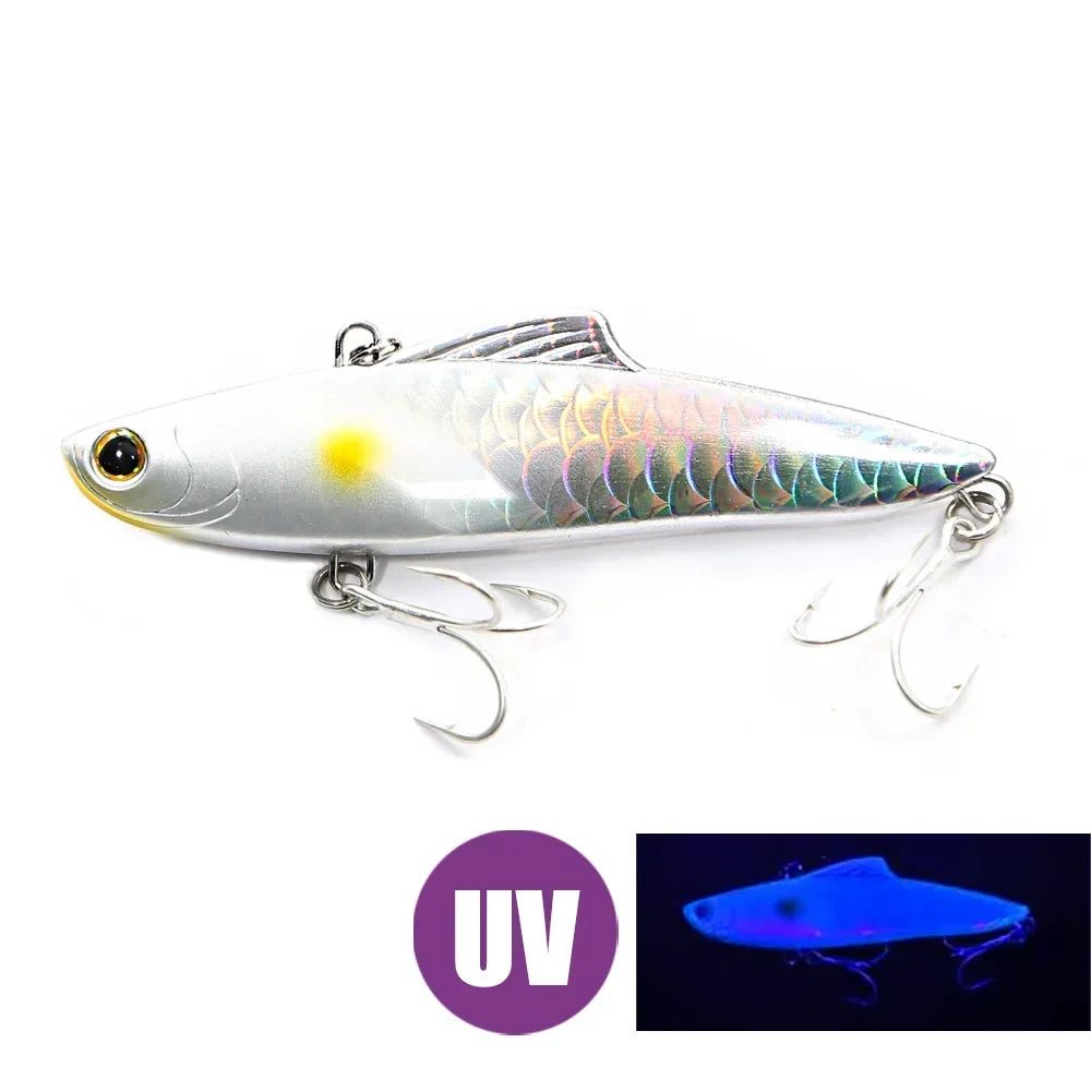 B&U 100mm Vibration Blade Lure – Bass Pike Saltwater Sinking Vibration Blade Lure P3 white