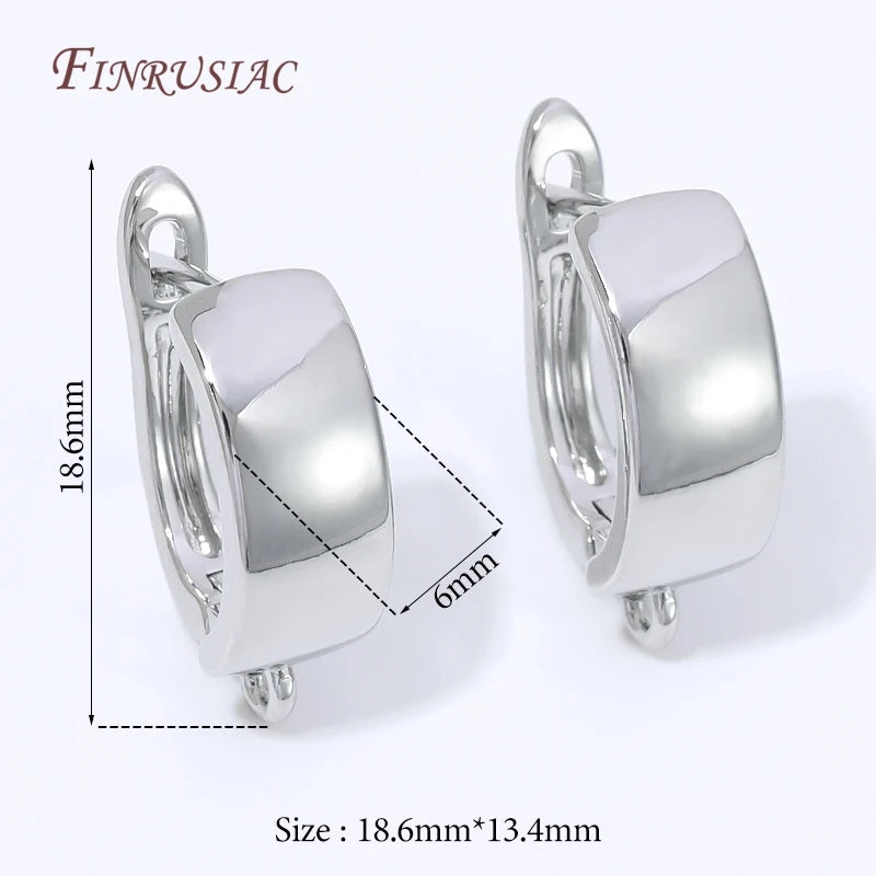 18K Gold Plated CZ Huggie Hoop Earring Clasp – DIY Findings Earring Jewelry Findings P3 Rhodium Plated 1 pair
