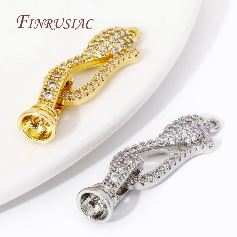 18K Gold Plated Zircon Connector Lock Clasp | DIY Jewelry Jewelry Clasp Finding P3