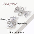 18K Gold Plated CZ Crystal Bowknot Charm Connectors | DIY Jewelry Jewelry Charm Connectors P3 Rhodium Plated 10 pcs