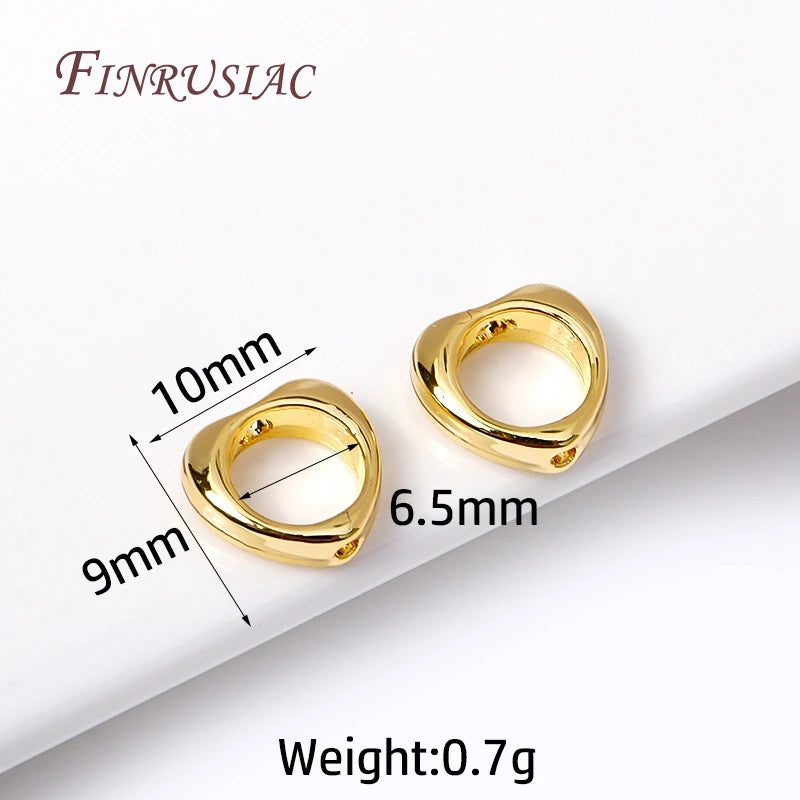 18K Gold Plated Heart Frame Bead Spacer Connectors DIY Jewelry Jewelry Making Findings P3 18K Gold Plated-10MM 10 Pieces