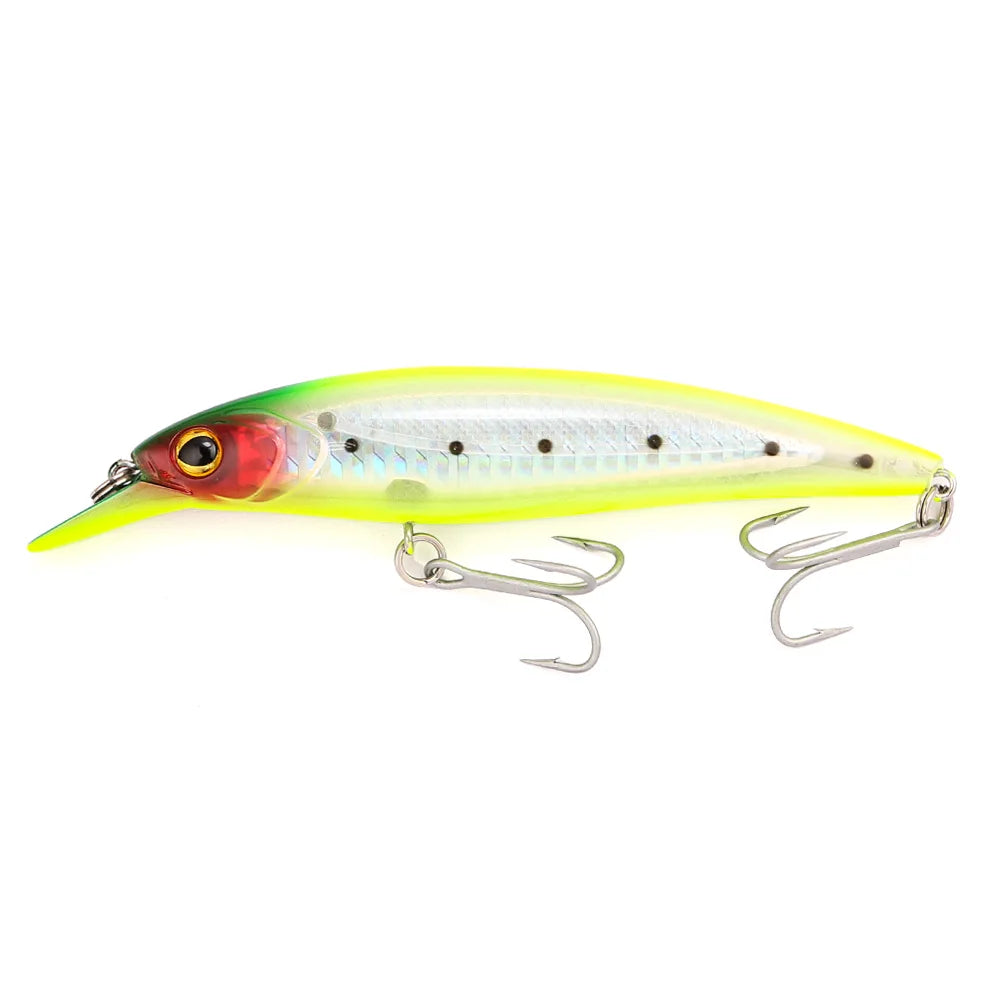 B&U Saltwater Floating Minnow Lure – Tuna Bass Long Cast Saltwater Fishing Lure P3 yellow 1pc-115mm-24.3g