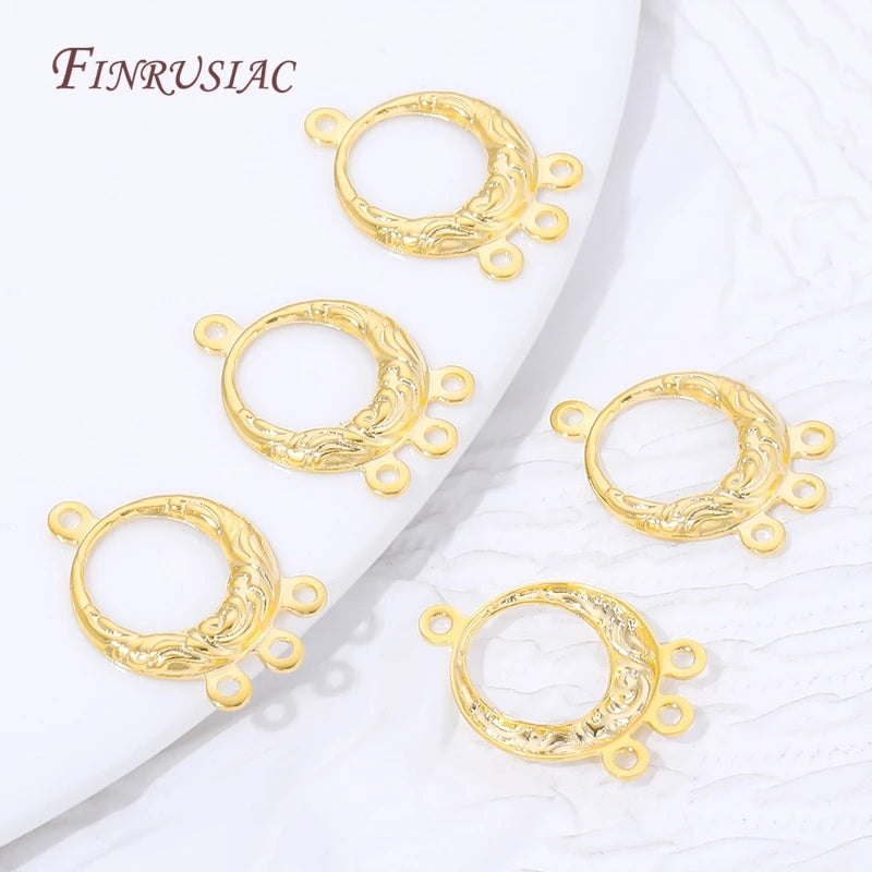 18K Gold Plated Brass Round Multi-Loop Connectors | DIY Jewelry Jewelry Making Findings P3