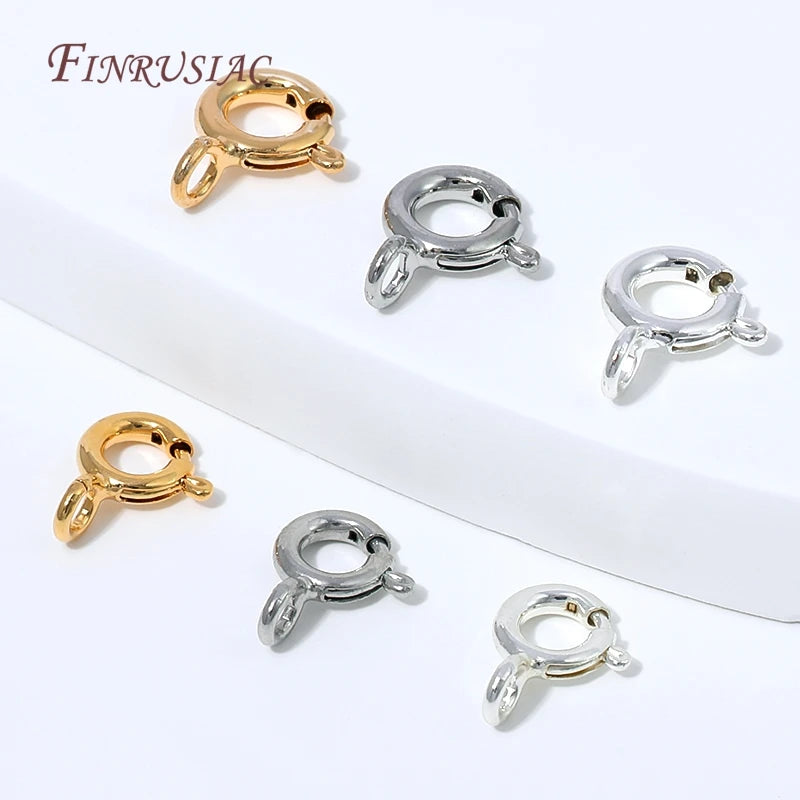 18K Gold Plated Spring Ring Clasp with Loops – DIY Jewelry Jewelry Clasp Findings P3