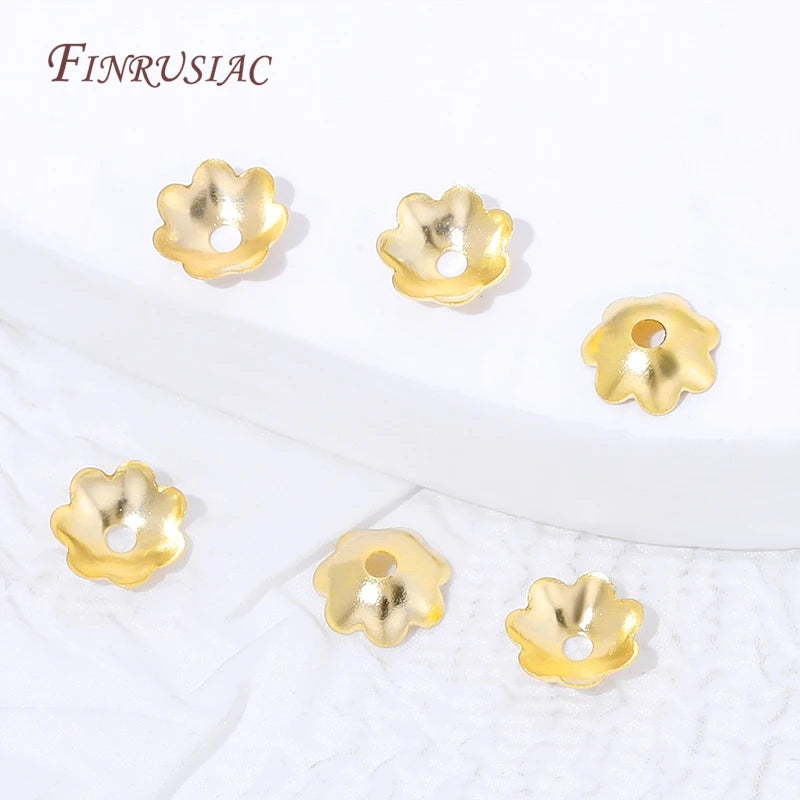 18K Gold Plated Flower Bead Caps | Brass DIY Jewelry Findings Jewelry Making Findings P3