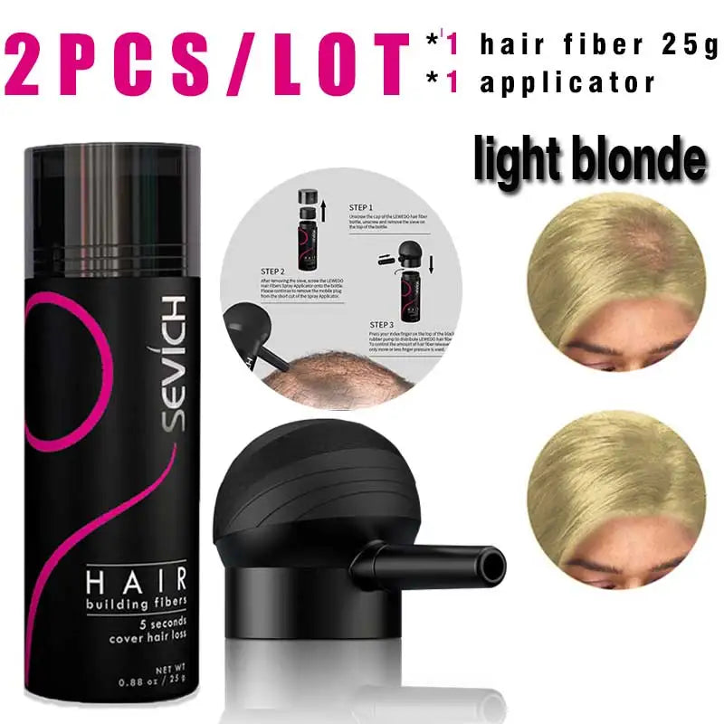SEVICH Keratin Hair Building Fiber Set – Fuller Hair in Seconds Hair Building Fibers P3 LightBlonde-set