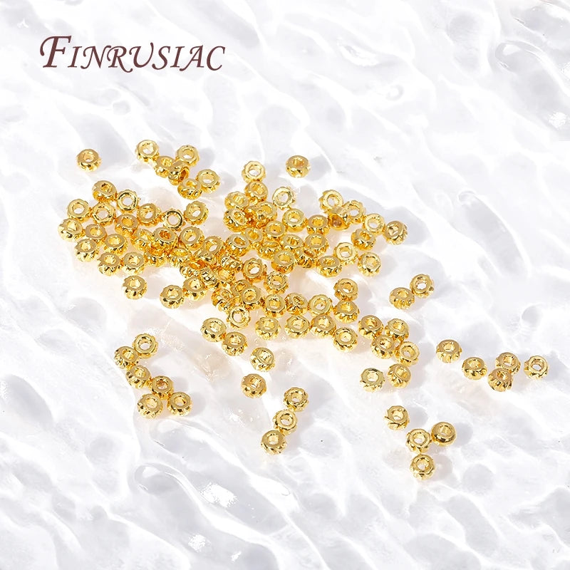 3mm 18K Gold Plated Brass Corrugated Spacer Beads | DIY Jewelry Jewelry Spacer Beads P3