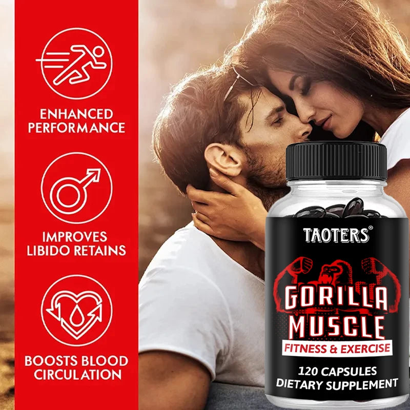 Gorilla Muscle Capsules – Horny Goat Weed, Ginseng & Maca Root Herbal Supplement Capsules P3