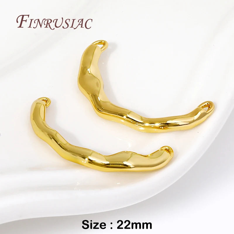 18K Gold Plated Half Circle Connector – DIY Jewelry Findings Jewelry Connector Finding P3 18K Real Gold Plated 2 Pieces