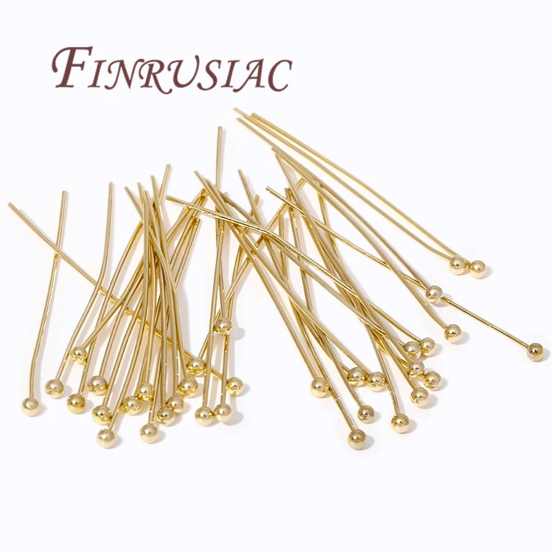 50Pcs 14K Gold Plated Ball Head Pins – DIY Jewelry Findings Jewelry Findings Pins P3