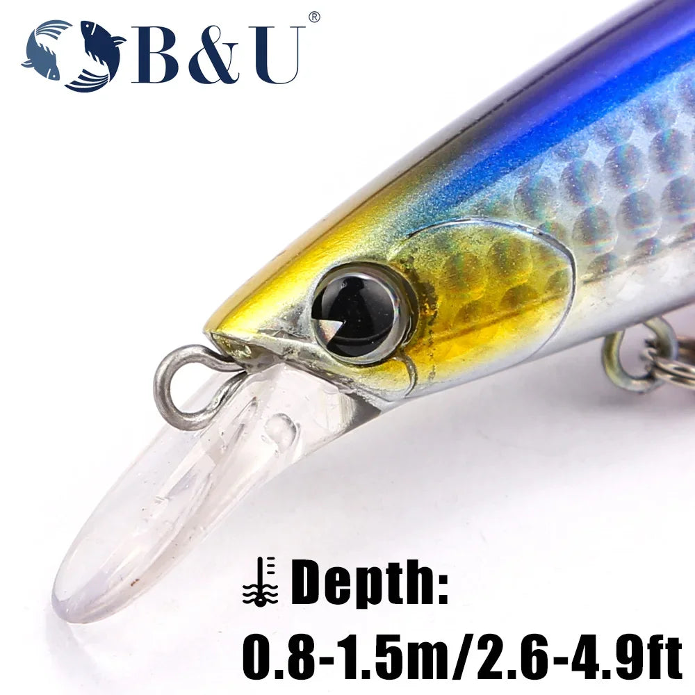 B&U 130mm Floating Minnow Lure – Saltwater Jerkbait Wobbler Fishing Lure P3