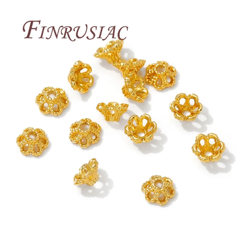 6mm 18K Gold Plated Flower Bead Caps – DIY Jewelry Spacers Jewelry Bead Caps P3