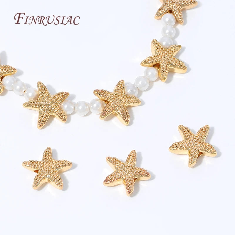 18K Gold Plated Starfish Spacer Beads | DIY Ocean Jewelry Jewelry Spacer Beads P3
