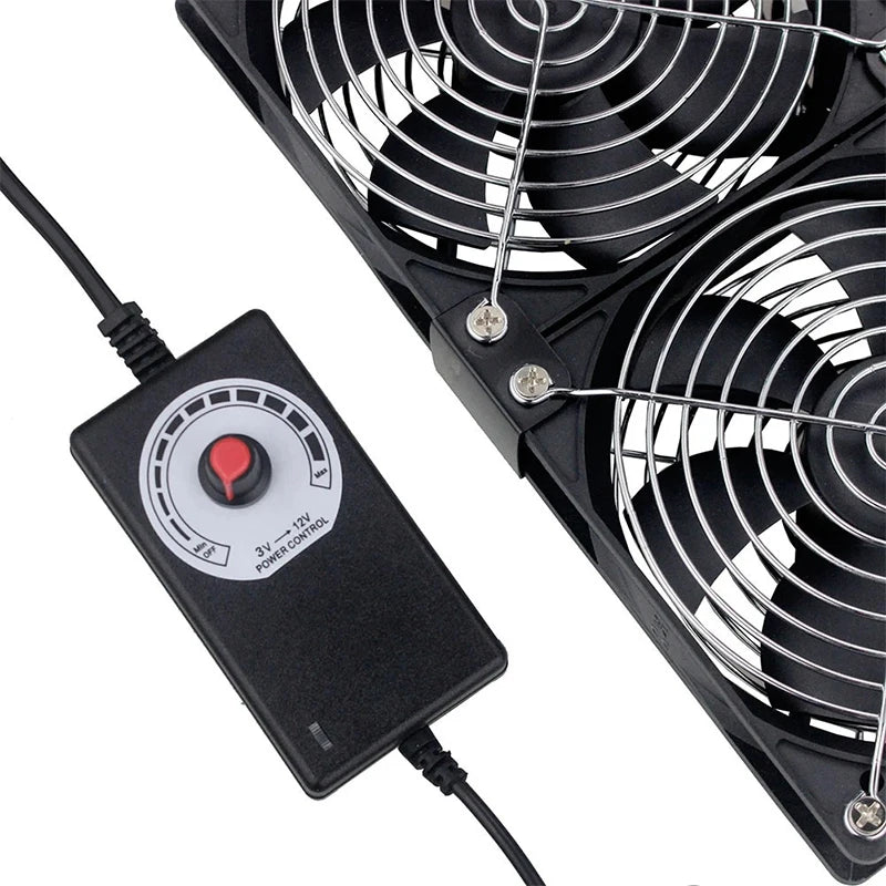 12cm 3000RPM Exhaust Cooling Fan + Controller 3V–12V | NOCCLILI PC Cooling Fan P3
