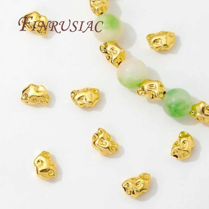 18K Gold Plated Irregular Spacer Beads 6x8mm | DIY Jewelry Jewelry Spacer Beads P3