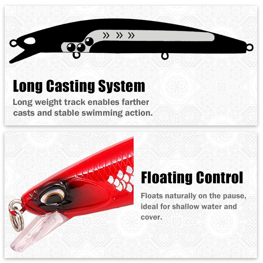 B&U 120mm Saltwater Floating Minnow Lure – Long Cast Jerkbait Saltwater Fishing Lure P3