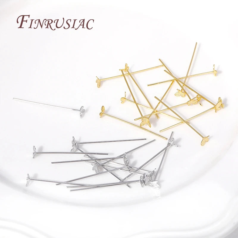 Butterfly Flat Head Pins 18K Gold Plated – 30mm & 40mm DIY Jewellery Jewelry Making Pins P3