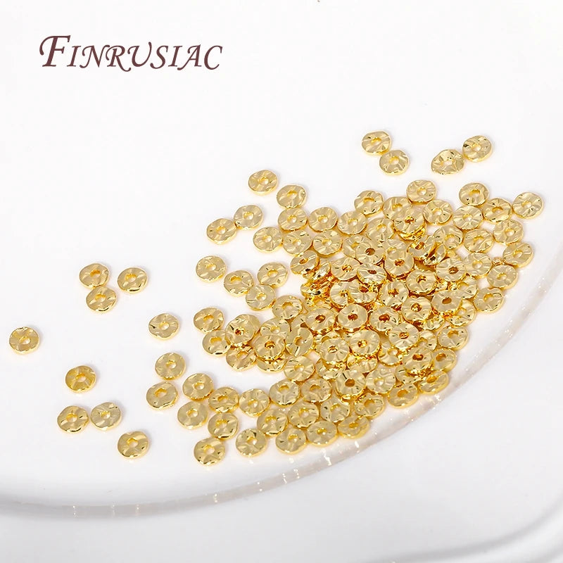 18K Gold Plated Wave Flat Spacer Beads 4/5/6mm – DIY Jewelry Jewelry Spacer Beads P3