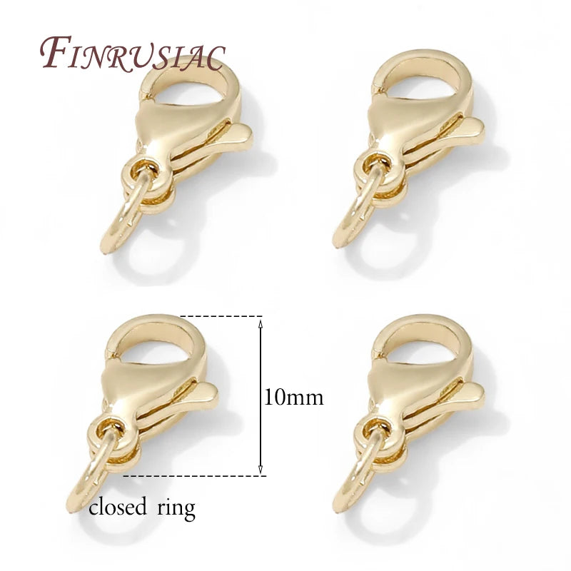 Gold Plated 10mm Lobster Clasps – DIY Bracelet Jewelry Findings Jewelry Clasps P3 Stainless Steel Gold 20 pcs