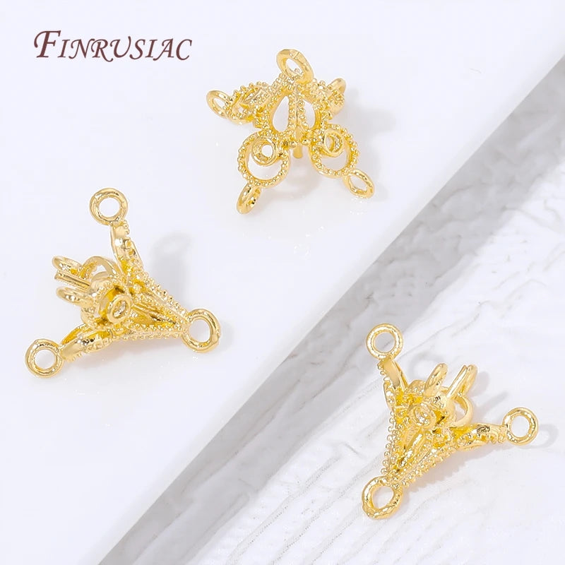 18K Gold Plated Pearl Bail Pendant Cup | DIY Jewelry Findings Jewelry Making Findings P3