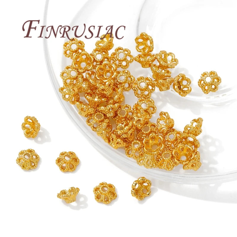 6mm 18K Gold Plated Flower Bead Caps – DIY Jewelry Spacers Jewelry Bead Caps P3