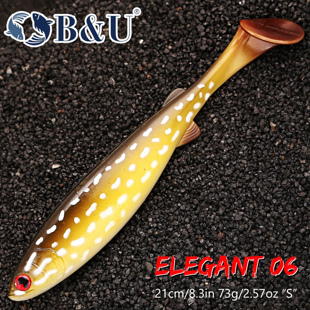 B&U Soft Swimbait 21cm 73g Paddle Tail Lure – Bass Pike Musky Soft Swimbait Lure P3