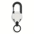Retractable Badge Reel Keychain – Heavy Duty Carabiner Clip Retractable Keychain Reel P3 White