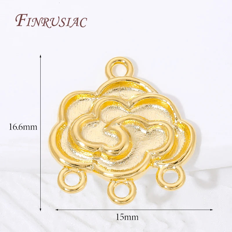 18K Gold Plated Cloud 4-Hole Connector | DIY Jewelry Findings Jewelry Connector Finding P3 18K Gold Plated 2 pieces