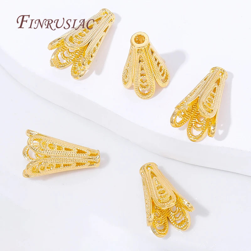 18K Gold Plated Filigree Cone Bead Caps – DIY Jewelry Findings Jewelry Bead Caps P3