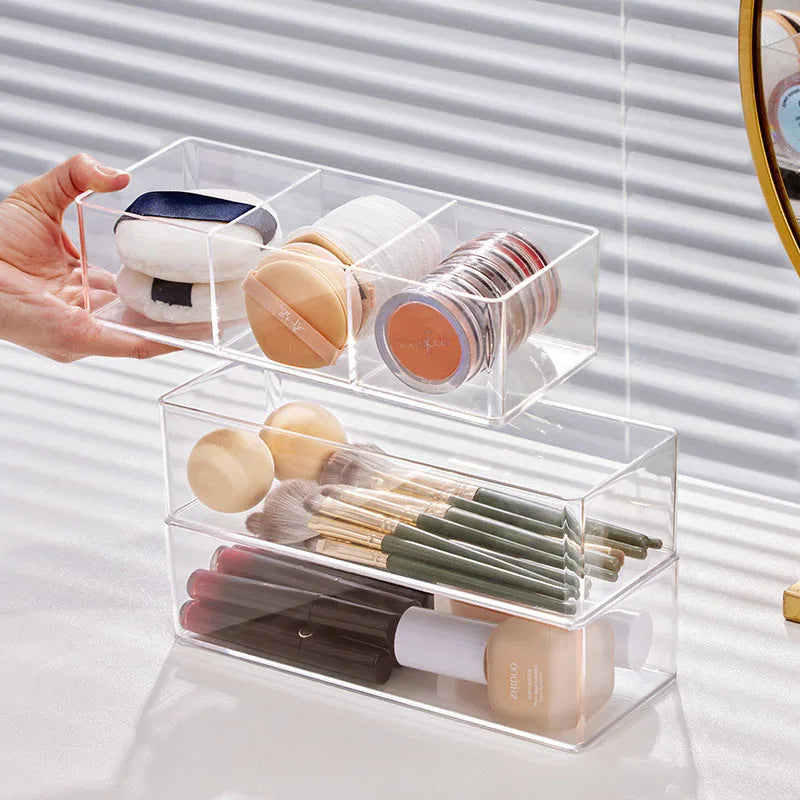 Clear Acrylic Makeup Organizer – Layered Desktop Storage Box Makeup Storage Organizer P3