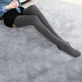 Women's Extra-Long Thigh High Over-the-Knee Cotton Stockings Thigh High Stockings P3 Dark grey