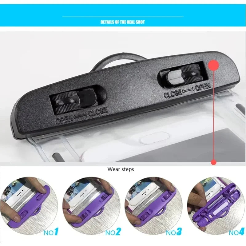 Waterproof Phone Pouch Luminous Dry Bag | Touchscreen Waterproof Phone Pouch P3