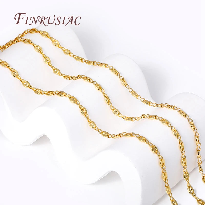 18K Gold Plated Pig Nose Chain – DIY Necklace & Bracelet Bulk Jewelry Making Chain P3