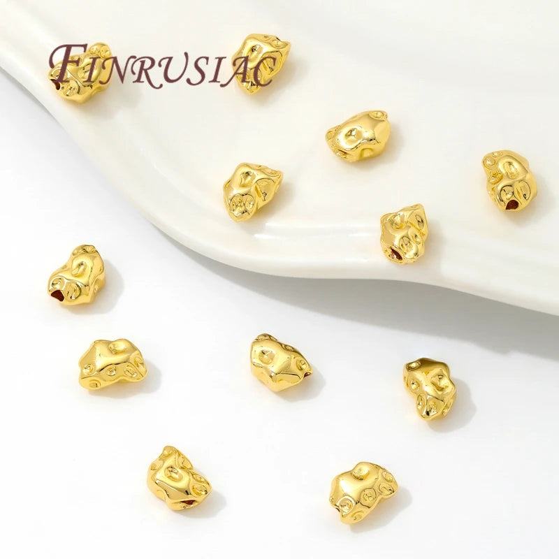 18K Gold Plated Irregular Spacer Beads 6x8mm | DIY Jewelry Jewelry Spacer Beads P3