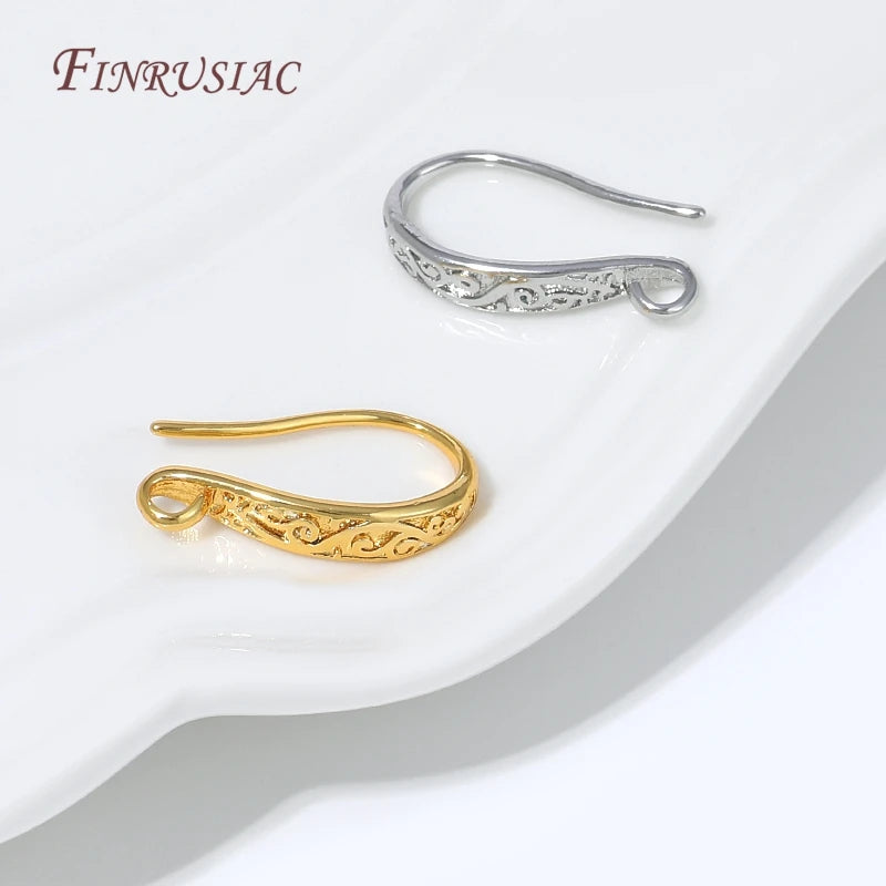 18K Gold Plated Filigree Earring Hooks | DIY Jewelry Findings Earring Hooks Findings P3