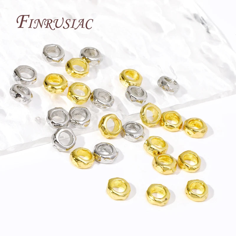 18K Gold Plated Hammered Spacer Beads – DIY Bracelet & Necklace Jewelry Making Beads P3