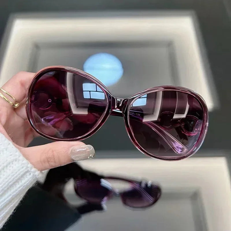 Vintage Round Sunglasses UV400 Large Frame Retro Women's Eyewear Fashion Sunglasses P3